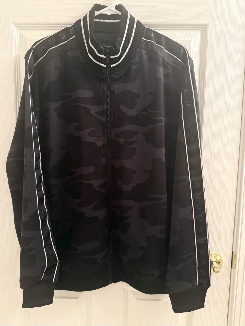 Sean John Black & Charcoal Camo Bomber Jacket
